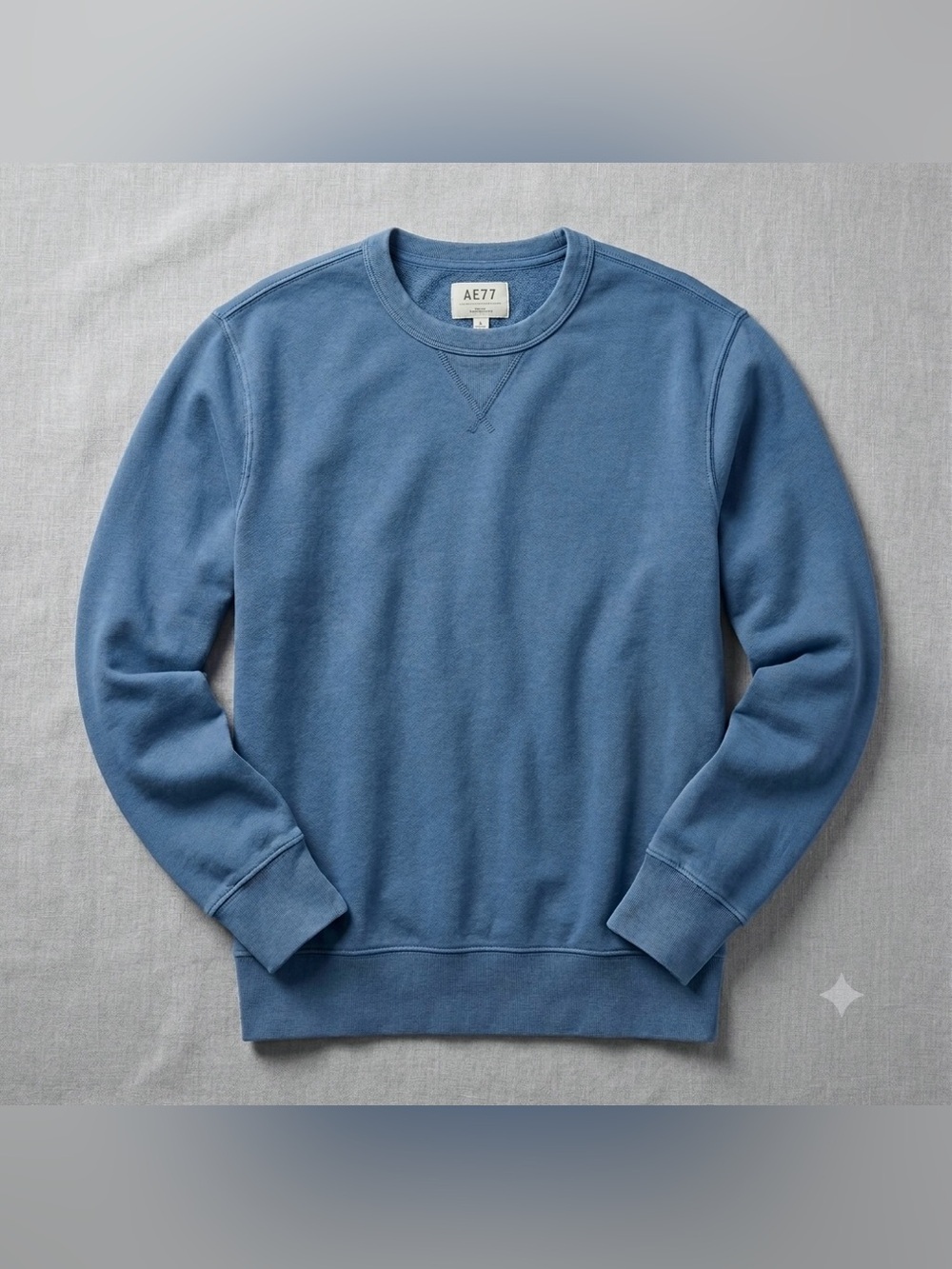 NWT AE77 American Eagle 100% Cotton Blue Crewneck Sweatshirt Size Large